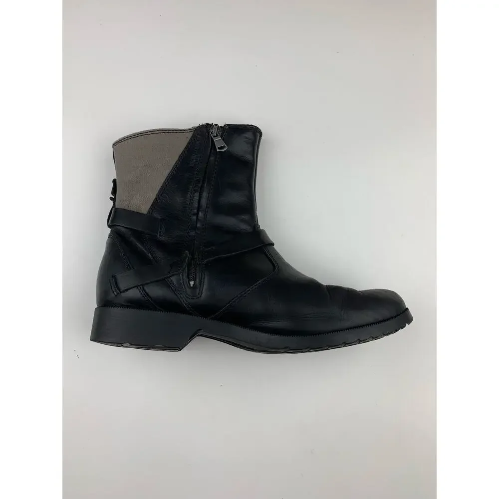 Teva De La Vina Boots Black Leather Waterproof Ankle Zipper Women's 7.5